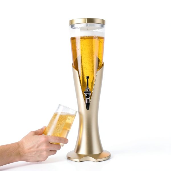 KeruRome Beer Dispenser Gold Modern Design Party Serving-4
