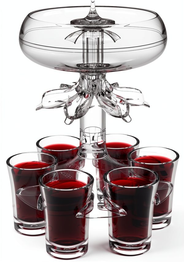 ALEVM00M Shot Glass Dispenser Clear Acrylic 6 Way Home Bar-6