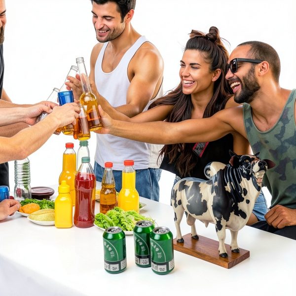 Y+A+J Nelore Bull Liquor Dispenser Resin Bar Decor-1