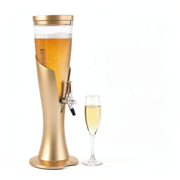 KeruRome Beer Dispenser Gold Modern Design Party Serving-5
