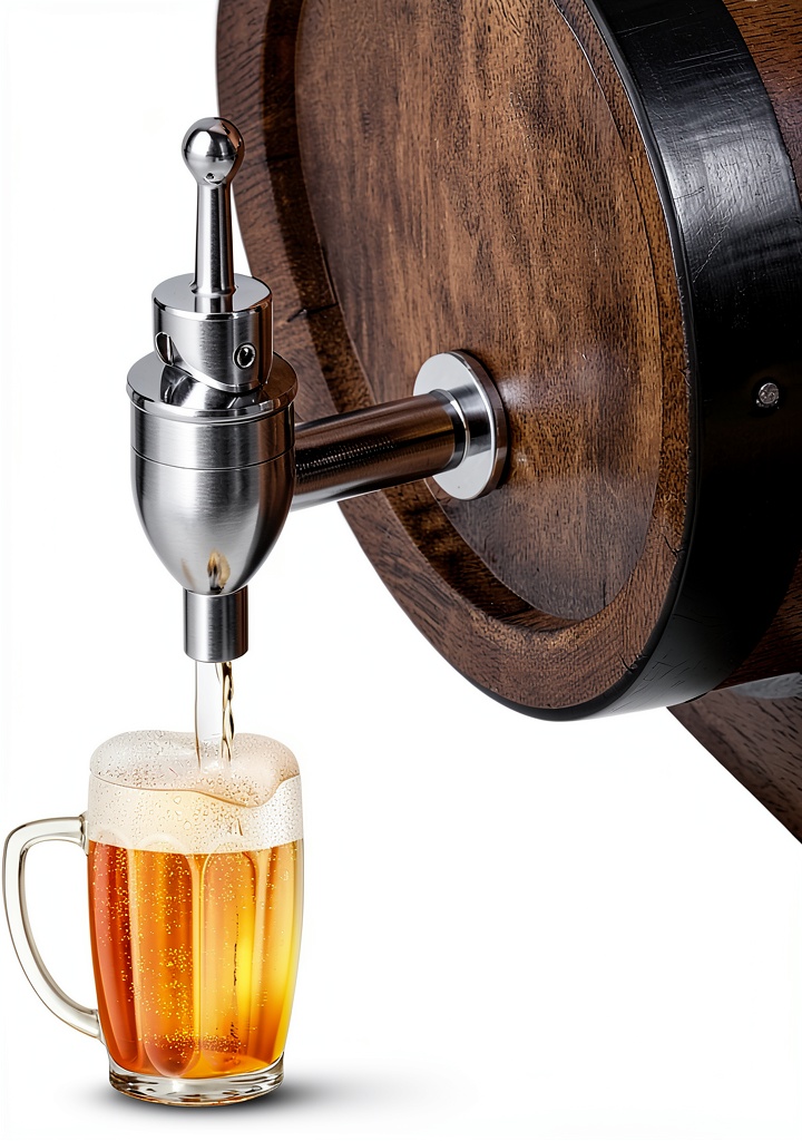 Mumusukia Beverage Dispenser Faucet installed on a commercial keg