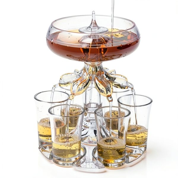 ALEVM00M Shot Glass Dispenser Clear Acrylic 6 Way Home Bar-2