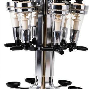 HURRISE 6 Bottle Liquor Dispenser Stainless Steel Modern-0