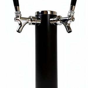 BEERGON Double Tap Beer Tower Stainless Steel Black Finish-0