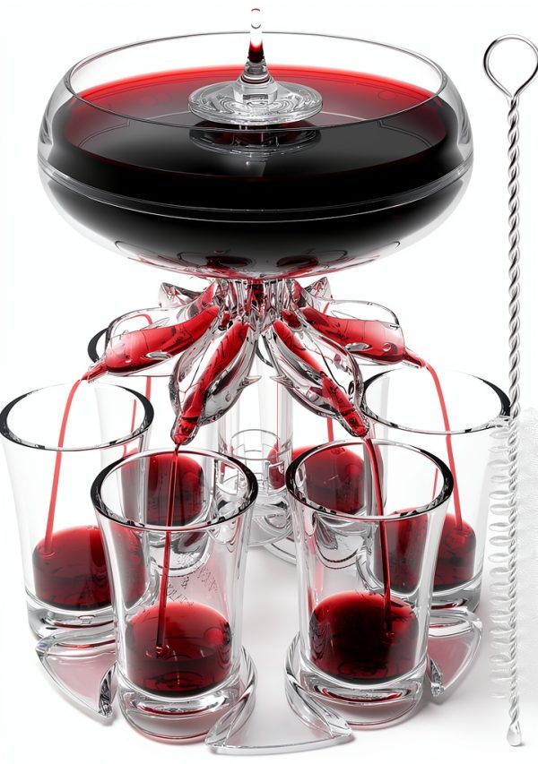 ALEVM00M Shot Glass Dispenser Clear Acrylic 6 Way Home Bar-0