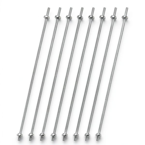 uxcell M4 Threaded Rods Hex Nuts Washers 18in Stainless Steel-0
