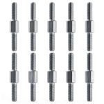 PATIKIL M5x40mm Threaded Stud Screw 304 Stainless Steel Hex Bolt-0