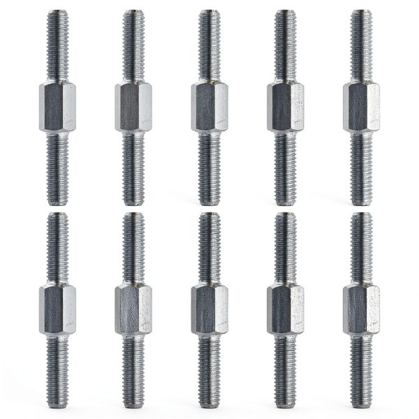 PATIKIL M5x40mm Threaded Stud Screw 304 Stainless Steel Hex Bolt-0