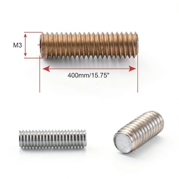 M3 x 400mm Fully Threaded Rod – HiPicco 304 Stainless Steel 5 Pack-1