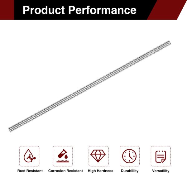 M12 Fully Threaded Rod Sunkoo 304 Stainless Steel 300mm Hand Stud-2