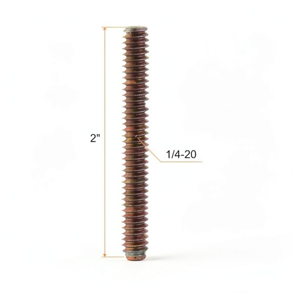 uxcell 12pcs Zinc Fully Threaded Rod 1/4-20 2in Steel for Furniture-1
