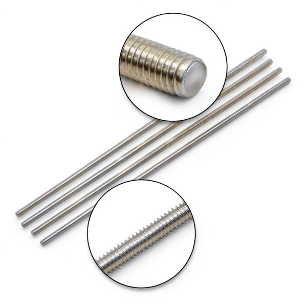 1/4"-28 Stainless Steel Threaded Rods Aiwaiufu 4pcs 12in Threaded-2