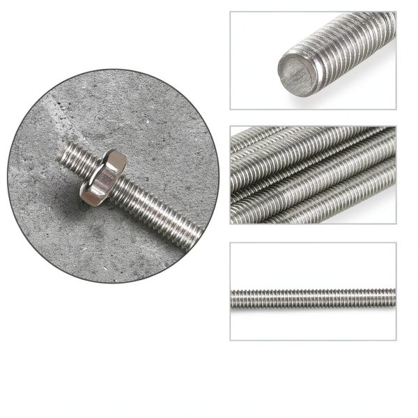 LEIFIDE 4mm Stainless Steel Threaded Rods with Hex Nuts 24pcs-6