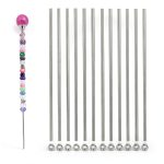 Total 24pcs 8/32 Inch M4 Threaded Rods and Studs, Include 12pcs 12.99" Fully Threaded Rods 12pcs Stainless Steel Hex Nuts, Right Hand Thread Bar for Clamps Hangers Beaded Garden Stakes-0
